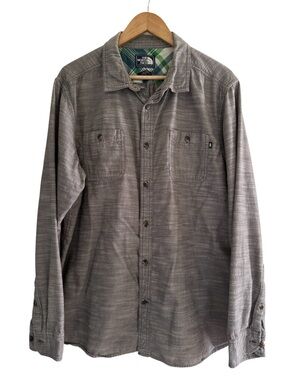 north face grey button up shirt gorpcore outdoor XL